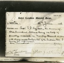 Royal Canadian Mounted Police Receipt